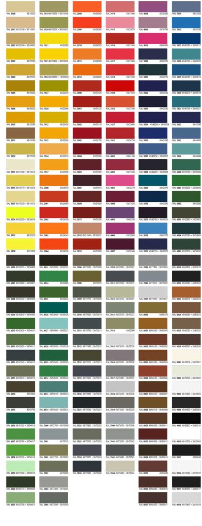 Exo-Shield Powder Coating Colors - Alpine Overhead Doors